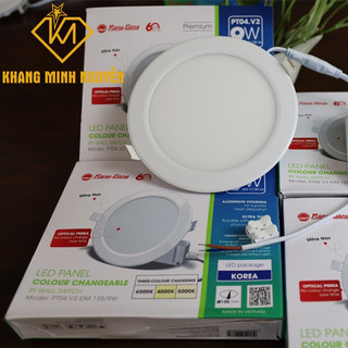 Đèn led panel âm trần rạng đông pt04 v2 đm 135/9w đổi màu ánh sáng trắng - vàng - trung tính