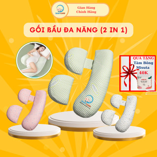 Gối Bà Bầu Cao Cấp 2 Trong 1, Gối Bầu BabyCare Tích Hợp Gối Cánh Tiên Và Gối Ôm Dành Riêng Cho Bà Bầu