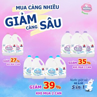 (New) Nước giặt xả ABBY 3000ml dành cho mẹ và bé công nghệ Organic và Enzym
