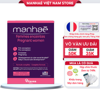 Vitamin tổng hợp cho bà bầu Manhae Pregnant bổ sung vitamin, sắt hữu cơ và DHA cho bà bầu hàng Pháp