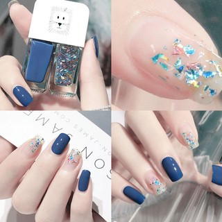 Sơn móng tay 2 trong 1 với nhiều màu sắc dễ thương, sơn móng tay mini, nhũ lấp lánh lâu trôi dễ dàng sử dụng