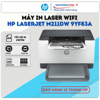 Máy in Laser đen trắng HP LaserJet M211dw in 2 mặt, tốc độ 29 trang/phút, máy in giá rẻ có WIFI in đảo mặt chính hãng