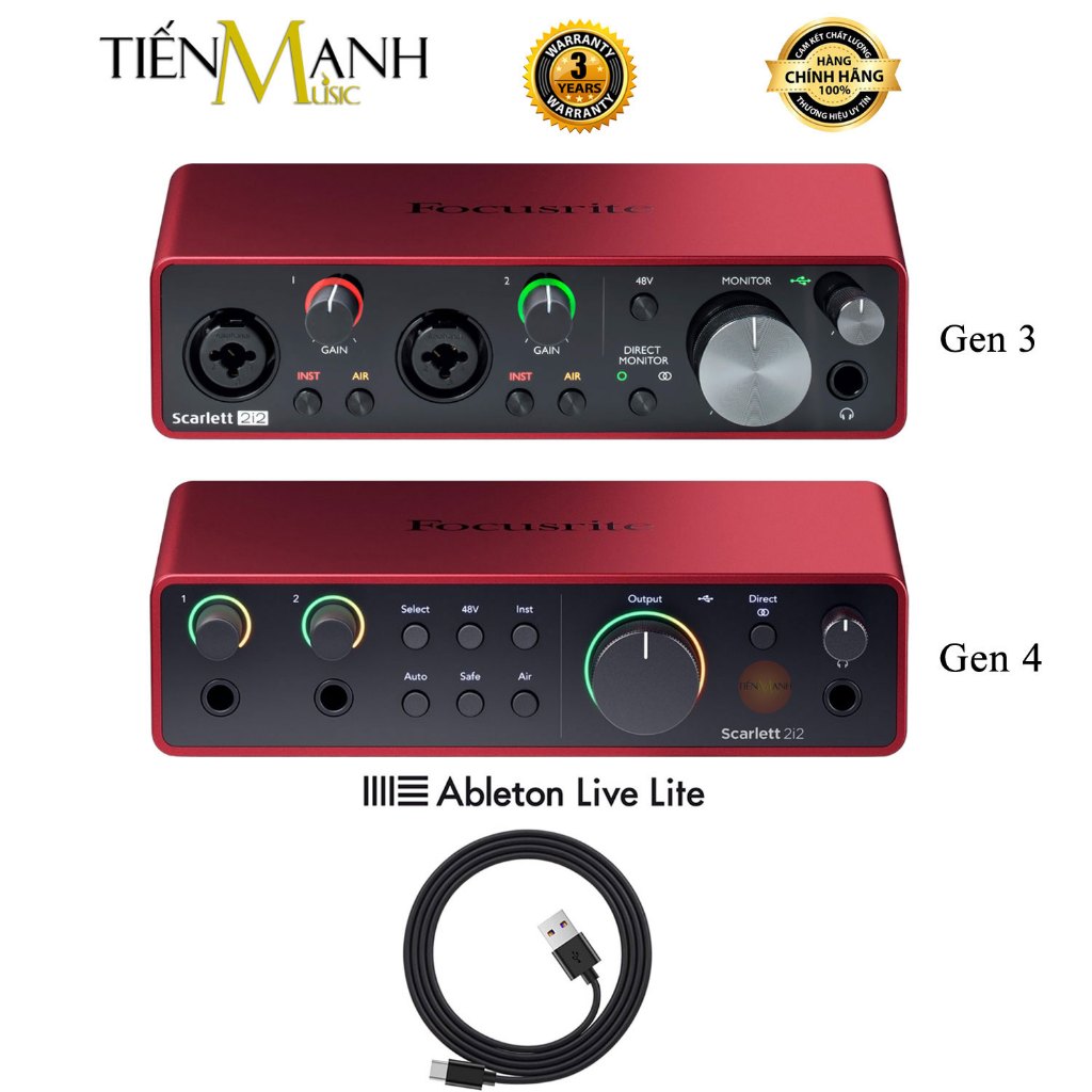 [Chính Hãng] Focusrite 2i2 Gen 3, Gen 4 Sound Card Âm Thanh Scarlett - Focus USB Audio SoundCard Gen