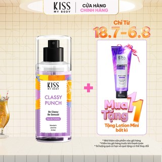 Xịt thơm toàn thân hương nước hoa KISS MY BODY EAU DE TOILETTE CLASSY PUNCH 88ml