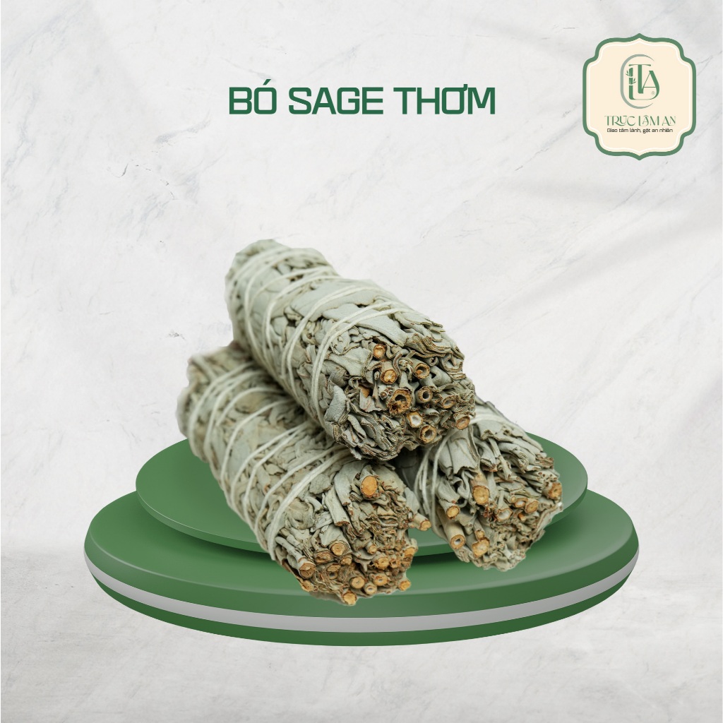 Lá Xô (Sage) Thơm - TRÚC LÂM AN - Xô (Sage) trắng, Thanh Tẩy Không Khí