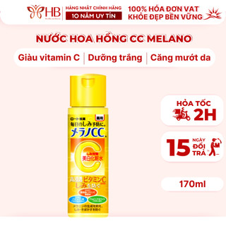 Nước hoa hồng CC Melano Mentholatum Rohto Lotion 170ml Nhật Bản ngừa thâm nám tàn nhang