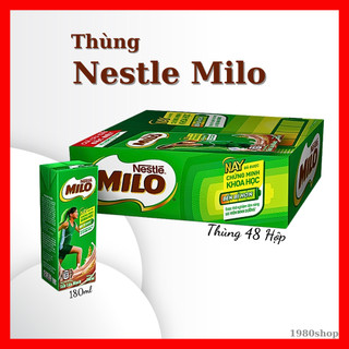 Thùng 48 hộp sữa nước nestle milo lúa mạch 180ml/hộp