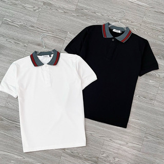 Áo Polo nam cao cấp cổ bẻ phối bo cổ dệt đen trắng form ôm dáng chuẩn đẹp chất thun lạnh cotton thoáng Quang_Luxury