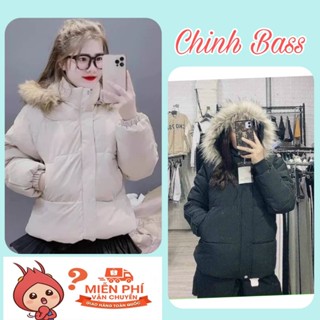 Áo Khoác Phao Nữ , Áo Phao ullzang Béo Có Mũ Lông Siêu Ấm Đủ Size Phong Cách Hàn Quốc