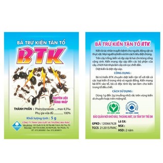 BÃ TRỪ KIẾN TẬN Ổ BTK (5GR) (gói)