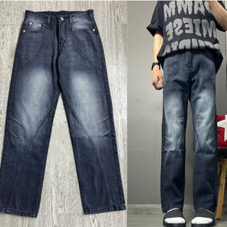 Quần Jean Nam Dáng Baggy Ống Suông Wash Dark Blue Màu Chất Vải Dày Dặn Level Shop