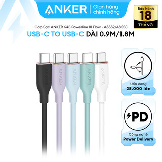  Cáp Sạc ANKER 643 USB-C to USB-C 100W - Dài 0.9m/1.8m - A8552/A8553