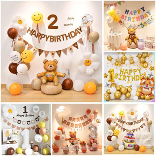 (Nhiều mẫu) Set Bóng Trang Trí Sinh Nhật Phong Cách Handmade Hàn Quốc Cho Bé