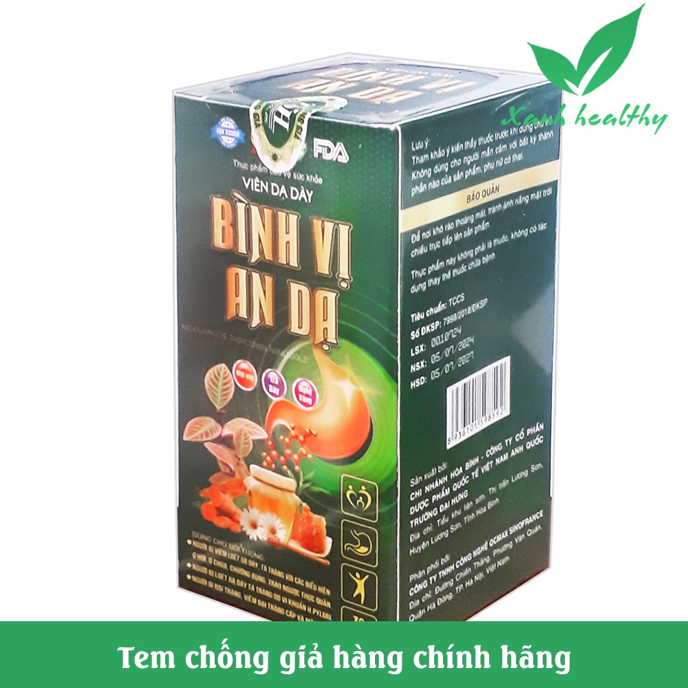 Bình Vị An Dạ - viên uống giảm đau dạ dày - chướng bụng, ợ hơi  thảo dược an toàn hiệu quả - hộp 30 viên