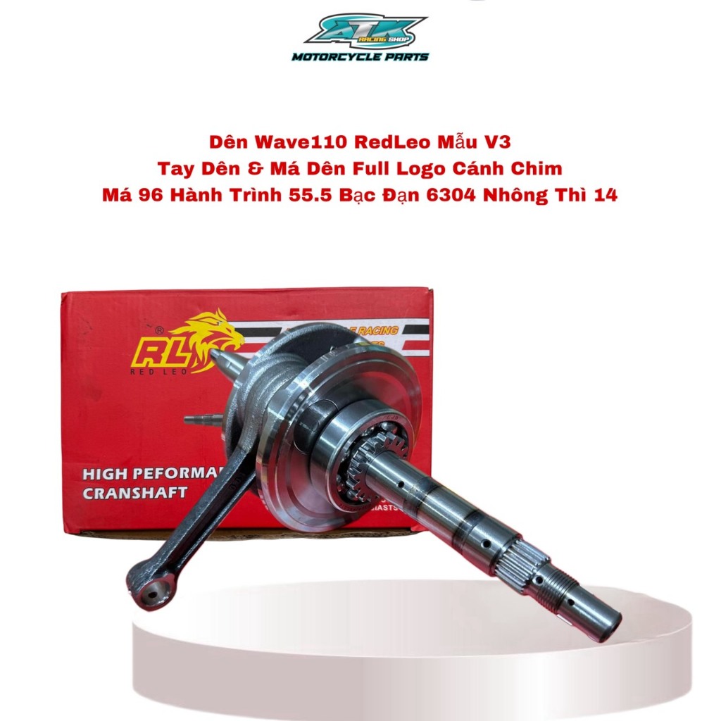 Dên Redleo 110 Tay Cánh Chim Mẫu V3 Và Dên 3.5 Má 96 Nhông Thì 14 Bạc Đạn 6304 Dành Cho Wave-Dream