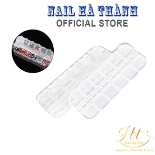 Khay đựng đá nail 12 ô nắp bật
