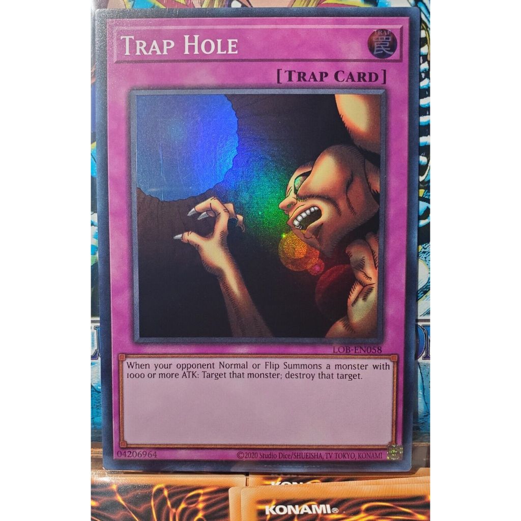 mã cổ LOB super rare [ Dưa Hấu Yugioh ] Lá bài thẻ trap hole - Tặng bọc bài nhựa bảo quản