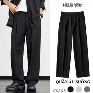 Quần Âu Ống Suông Xếp ly chất vải Hàn, mềm mại thoáng mát phong cách Hàn Quốc Hello You