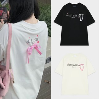 Áo Thun Nam Nữ Form Rộng Selflove nơ Cotton Tay Lỡ Unisex , Áo Phông Cổ Tròn Basic Tee Oversize XX1005