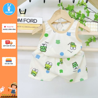 , Bộ quần áo ba lỗ, hoạ tiết chú gấu ếch baby shark cho bé từ 4-15kg, UCHI124