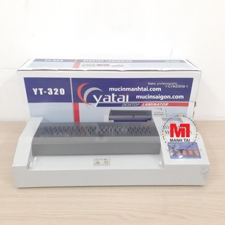 Máy ép plastic YT320 khổ A3 (có 4 trục rulo) bánh răng bằng kim loại.