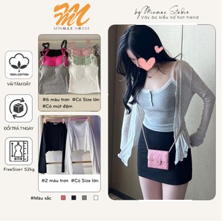 Áo hai dây ren loại xịn mix Cardigan Áo hai dây croptop phối ren vải thun tăm dầy mix quần short