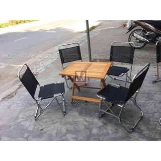 Ghế xếp inox lưới lưng thấp
