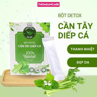 Bột detox cần tây diếp cá, giúp đẹp da, thanh lọc cơ thể, giảm cân, giảm béo - Trà Hobi hộp 21 túi