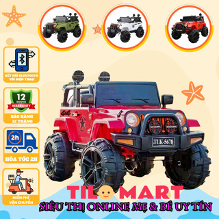 Xe oto điện trẻ em, xe ô tô điện cho bé TILO KIDS TLK-5678 kiểu dáng địa hình, có điều khiển từ xa, bluetooth