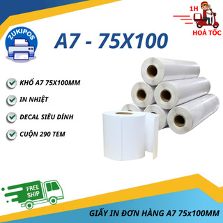 Giấy In Nhiệt 75x100 Cuộn A7 In Đơn Hàng Tem Nhãn Chất Lượng Cao Zukipos Hàng Đủ Mét
