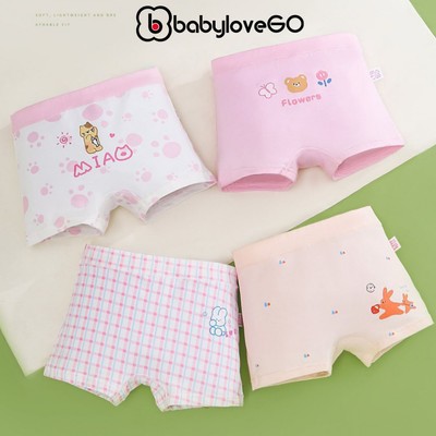Quần lót bé gái BabyloveGO set quần chip đùi cho bé chất cotton mềm mịn thoáng mát NT740