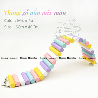 Thang gỗ uốn nhiều màu cho hamster
