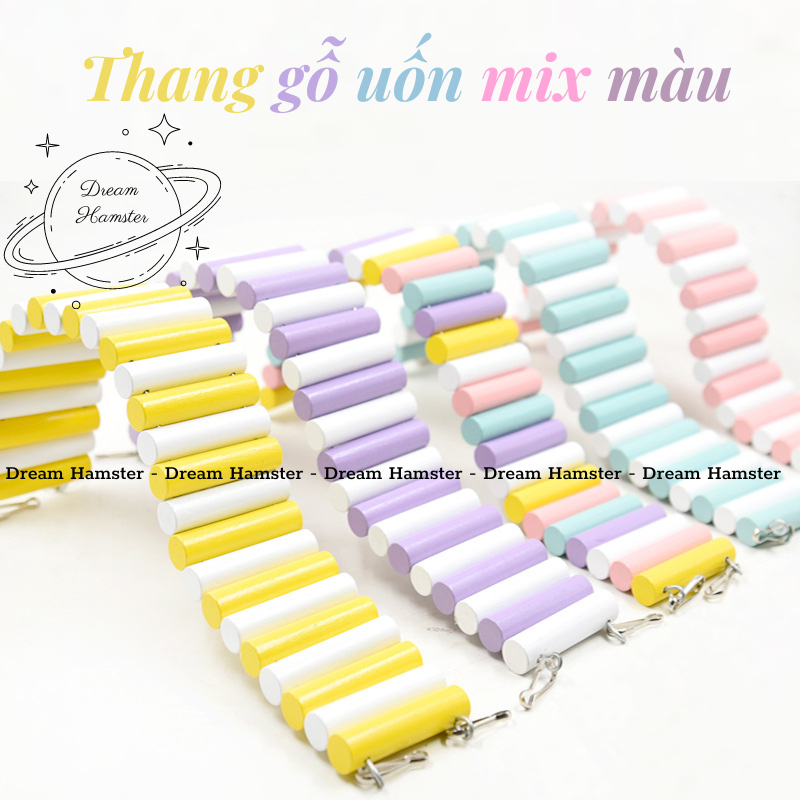 Thang gỗ uốn nhiều màu cho hamster