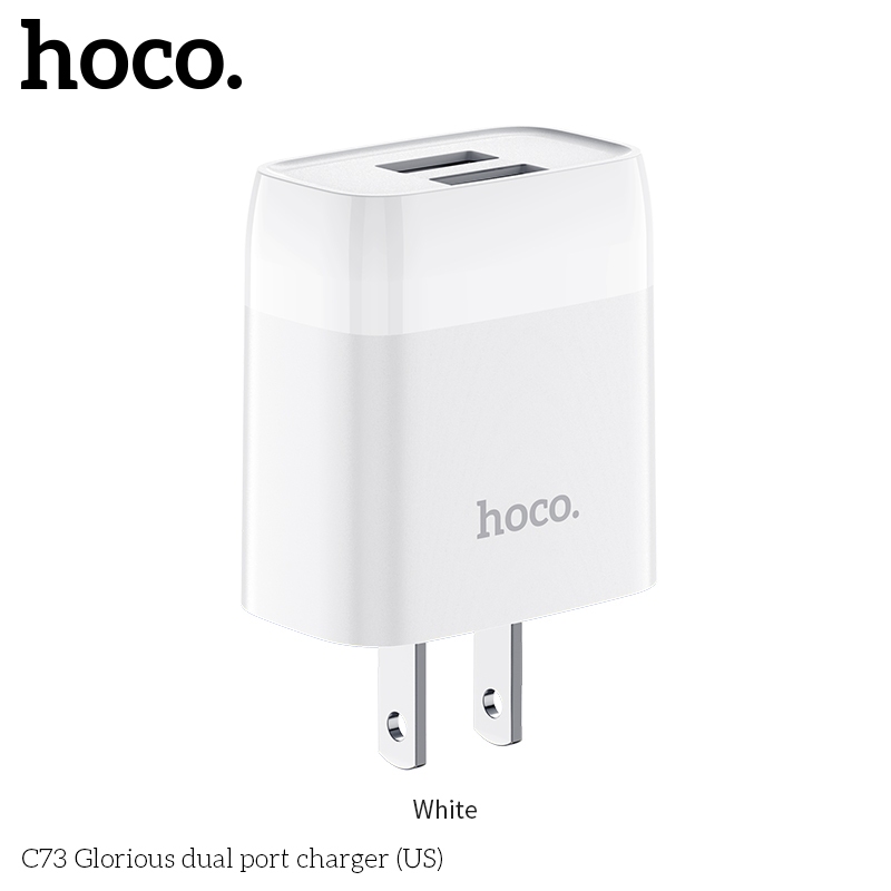 Củ sạc iphone, android Borofone BA37 12W 2 cổng USB 2.4A chuẩn EU, US