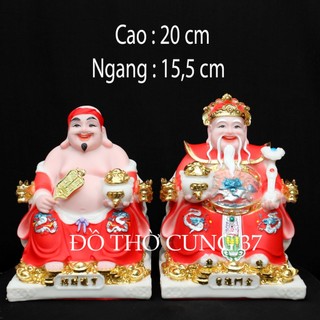 Tượng thần tài thổ địa gấm lụa màu đỏ [ bột đá + composite