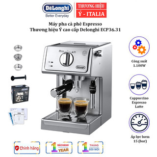 Máy Pha Cà Phê Espresso Delonghi  ECP36.31 Thương hiệu Italia, Cappuccino - Công Suất 1100W