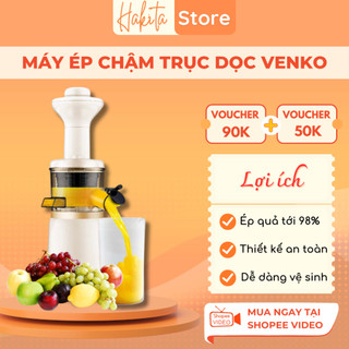 [HÀNG CAO CẤP] Máy Ép Chậm Trục Dọc Mini Venko , Ép Trái Cây Giữ 95% Lượng Nước, Bảo Hành 12 Tháng