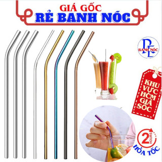Ống hút inox đầu cong - ống hút uống nước , uống trà sữa bằng thép không gỉ , ống hút cong tiện lợi