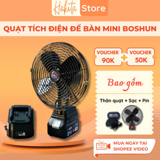 Bảo Hành 6 tháng - Quạt Tích Điện Để Bàn MiNi 8 inch không chổi than,Dung Lượng Pin Lớn, Lõi Đồng 100% QUẠT 1 TỐC