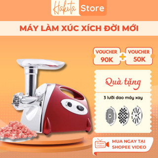 [Tặng 3 Lưỡi Xay] Máy Làm Xúc Xích, Máy Nhồi Thịt , Xay Thịt - Rau Củ - Làm Dồi Tại Nhà - Bảo Hành 12 Tháng