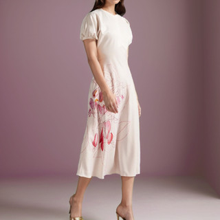 Đầm t3d white ponte bodice