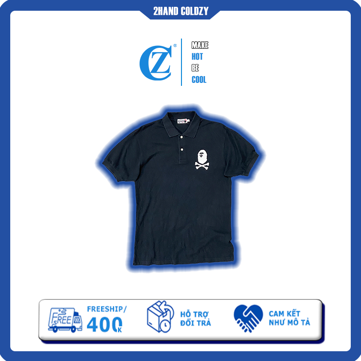 Polo Bape Pirate Big Logo  2Hand (LG 100%) - Condtion áo lên đến 90%
