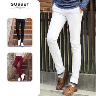 Quần dài nam ống côn vải kaki dày dặn quần tây trắng đen dáng slimfit - GS19