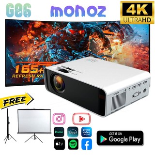 MÁY CHIẾU MONOZ G86 Máy chiếu 6000 Lumens Máy chiếu 4K Ultra HD G86W Máy chiếu Android FULL HD 1080P Máy chiếu WIFI mini
