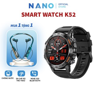  Đồng hồ thông minh gọi điện Bluetooth K52 đồng hồ thông minh thể thao ba bằng chứng đo nhịp tim 