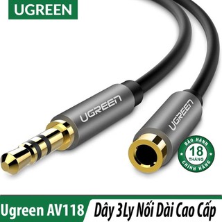 Cáp Âm thanh 3.5 nối dài Ugreen 10592 10593 10594 10595 10538 aV118 (đầu mạ vàng,vỏ nhôm)