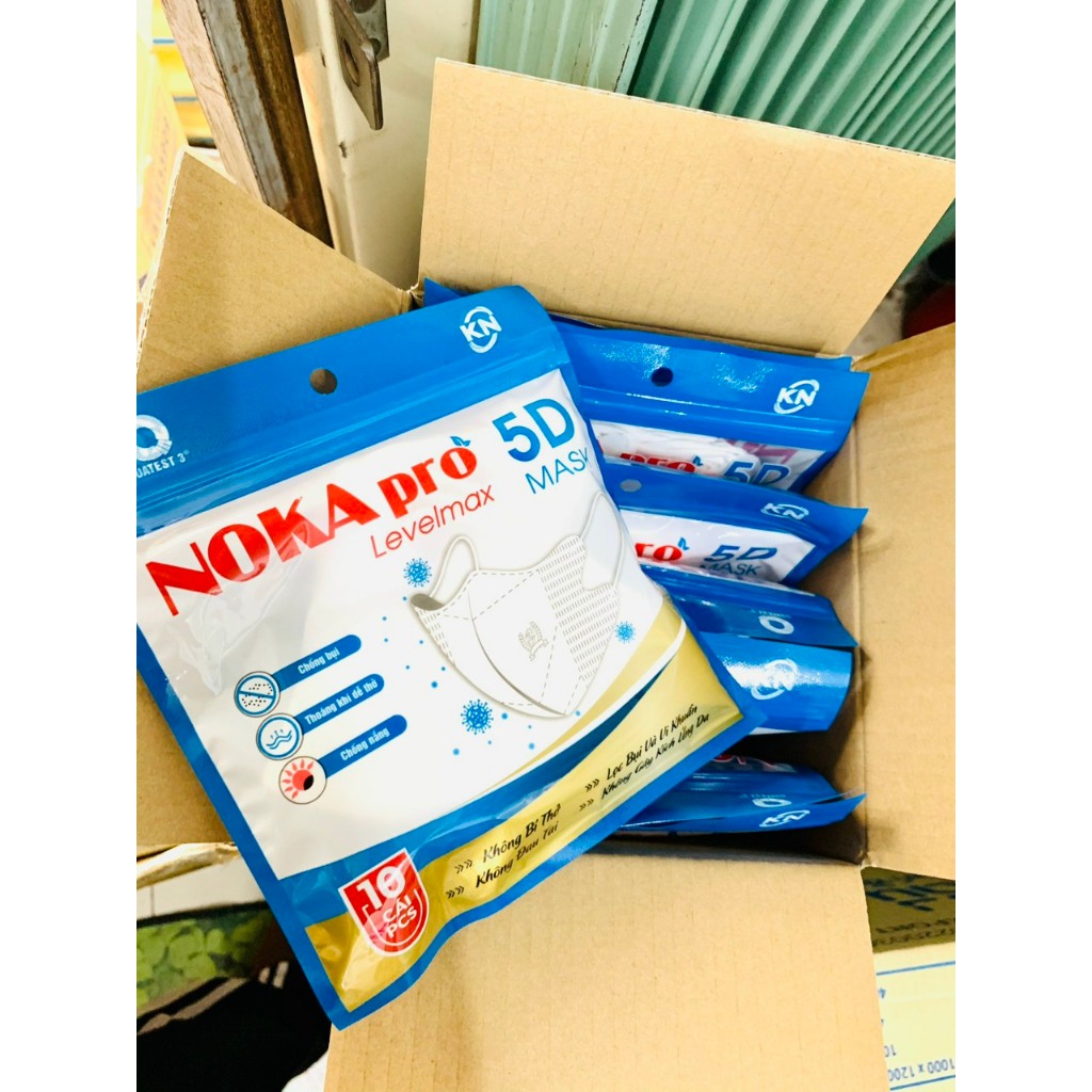 Thùng 100 cái  Khẩu trang 5D Noka Pro Mark 4 lớp kháng khuẩn chống dịch