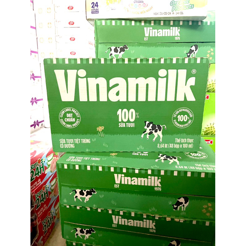 Thùng 48 Hộp Sữa Tươi Vinamilk 100% (48 Hộp X 110ml)