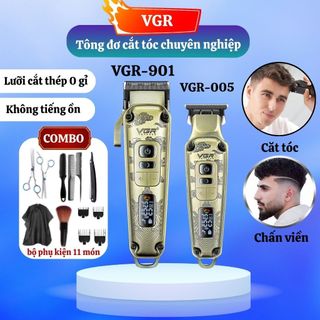 Tông đơ cắt tóc/ chấn viền nam VGR 005-901 không dây, Tăng đơ cắt tóc tạo kiểu chấn viền chính hãng