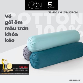 [Nhiều màu - Khoá kéo] Vỏ Gối Ôm Gòn Bedding Cotton 100% Hàn Quốc Màu Trơn 35x100 cm 37x105 cm